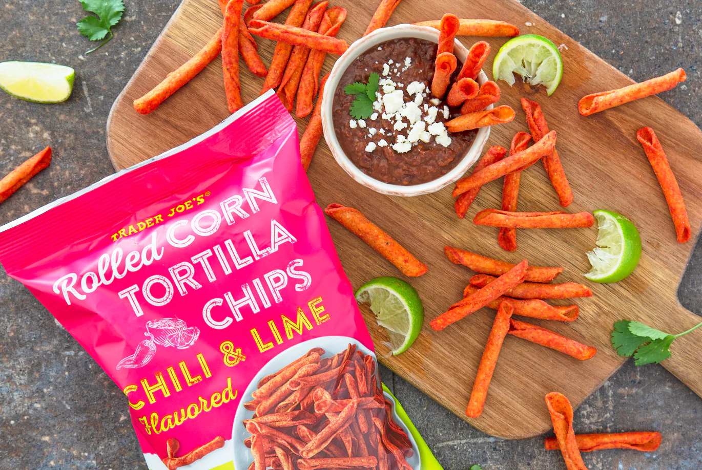 Chili & Lime Flavored Rolled Corn Tortilla Chips