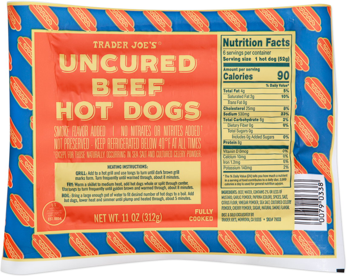Trader Joe's Uncured Beef Hot Dogs