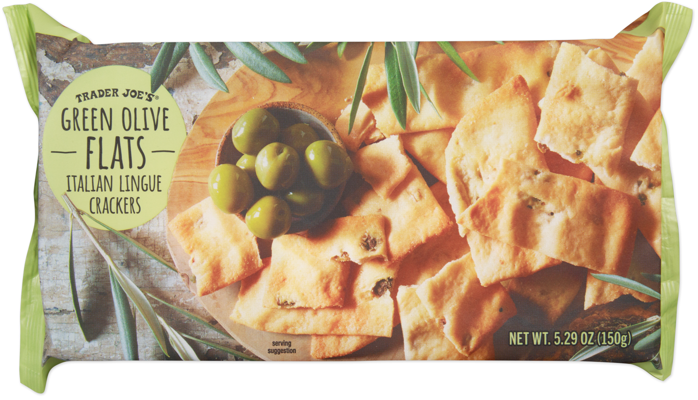 Trader Joe's Green Olive Flats Italian Lingue Crackers