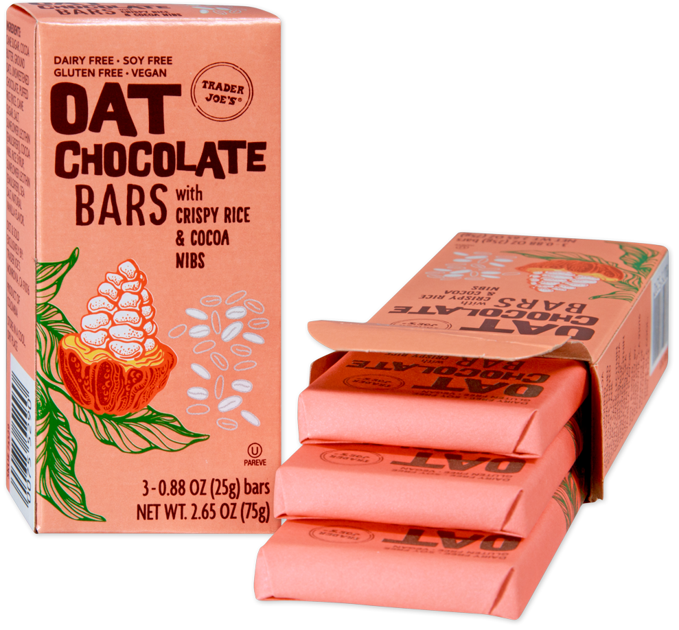 Trader Joe's Oat Chocolate Bars with Crispy Rice & Cocoa Nibs