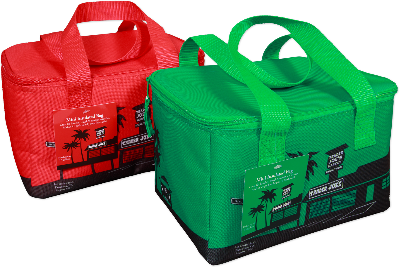 Red & Emerald Mini Insulated Bags