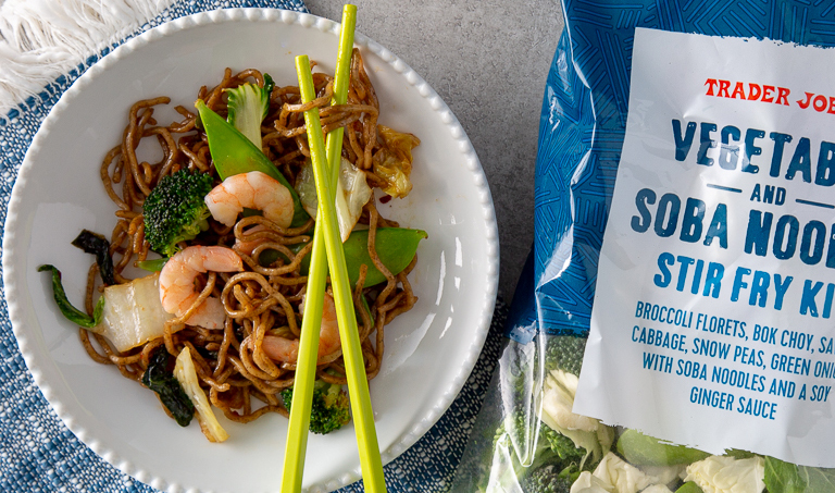 Vegetable And Soba Noodle Shrimp Stir Fry